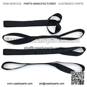 Heavy Duty 1,200lb. Workload Soft Loop Tie Down Straps for Towing or Trailering ATV, UTV, Motorcycle, Lawn Garden Equipment (Set of 4) (18", Black),8% coupon applied at checkout,with coupon