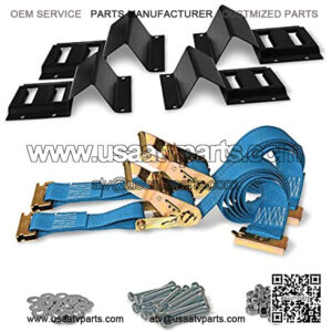 DC Cargo Mall ATV Wheel Chock & Strap Kit | Trailer Tie Down System for ATVs, UTVs, & Mowers