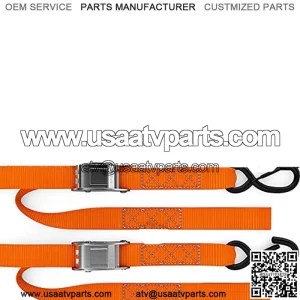 Motorcycle Tie Down Straps (2 Pack) Lab Tested 3,328lb Break Strength, Steel Cambuckle Tiedown Set with Integrated Soft Loops - Better Than a Ratchet Strap