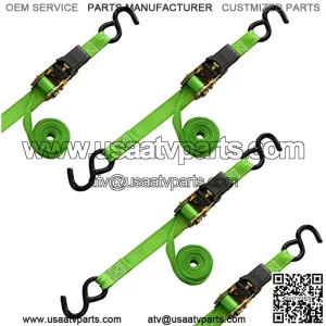 14-Foot Padded Ratchet Tie Down (4pk) 1,500 lbs Break Strength - 500 lbs Safe Work Load  Haul Lighter Loads in Your Pickup  Secure Dirt Bikes, ATVs, Mowers and More