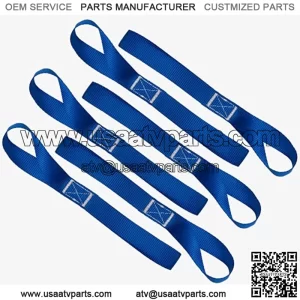 Soft Loop Tie Down Straps - 1,500 Load Capacity & 4,500 Lbs Breaking Strength - 6 Pack - Loops for Securing ATV, UTV, Motorcycles, Scooters, Dirt Bikes, Lawn & Garden Equipment