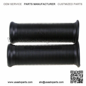 Pair Handle Bar Hand Grips ATV Black Fit 7/8" 1" Honda Cafe Racer Clubman Custom