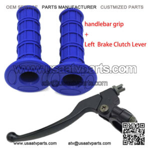 Pair Soft 22mm 7/8" Hand Grips Handle Bar For Moto Dirt Pit Bike ATV Quad +Lever