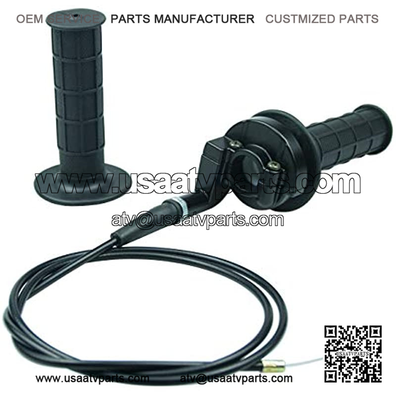 Motorcycle Throttle Handle and Grip Cable for 50cc 110cc 125cc 150cc 250cc Dirt Bike Quad ATV Mini Baja Mb165 Mb200 (51 Inches)