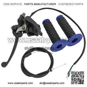 Thumb Throttle Duel Brake Lever Accelerator Controller 110 ATV Throttle Cable 7/8'' 22mm Throttle Assembly and Brake Cable Replacement for 50cc 90cc 110cc 150cc 250cc Motorized Bike by Rain King