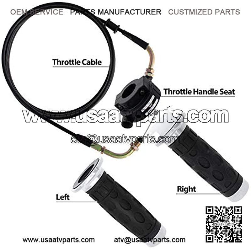 GS1-S78 Universal Throttle Twist Grip Set with 78" Scooter Throttle Cable for 50cc 80cc 125cc 150cc GY6 4 Stroke Scooter Motorcycle Moped ATV - Image 2