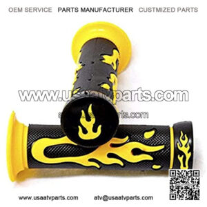 XH4067- Flame Gel Style H Grips YELLOW Compatible with ATV QUAD YAMAHA  JET SKI ATV FOREMAN RECON RINCON  Brute Force Prairie YAMAHA ATV BRUIN GRIZZLY KODIAK