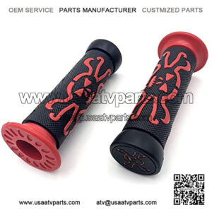 XH4089-RED-22 Skull Grips Red Quad Atv (7/8 Inches Both Side)