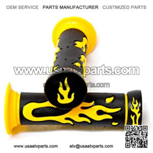 ATV/PWC Yellow Flame Hand Grips 7/8" Handlebar Compatible with Yamaha Banshee