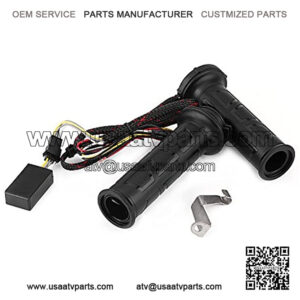 Qiilu Electric Hot Hand Grips, 1 Pair 22mm(7/8Inch) Adjustable Power(12W-24W) Electric Heated Hand Grips Hot Warm Handlebar for Motorcycle ATV Black