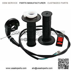 Twist Throttle Accelerator Handle Grips and Cable 50" Set With ON/OFF Switch Button for 50cc 110cc 150cc 250cc Mini Bike Atv Quad Pit Bike Dirtbike