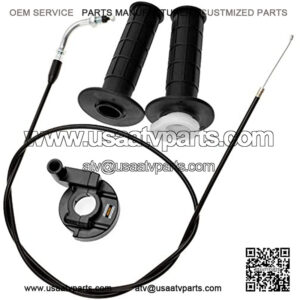 7/8" Twist Throttle Accelerator Handle Grips and Bent Cable Set for 50cc 110cc 125cc 150cc 250cc SSR 125 Dirt Pocket Rocket Bike Quad ATV Pit Pro Trail Lawn Mower Motor Mini Bike Part