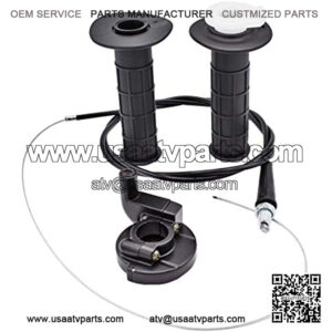 Throttle Handle Grips (22mm) and Cable Compatible with MB165 MB200 196cc 200cc Doodlebug, Heat, Mini, Warrior, Hawg Ty Mini Bike ATV Quad Pit Bike Dirt Bike