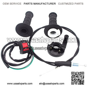 7/8" 22mm Twist Throttle Accelerator Handle Grips and Cable Set With Black Red Kill ON-OFF Switch for 50cc 150cc 250cc Mini Bike ATV Quad Pit Bike Dirtbike