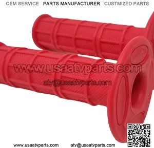 motorbike motorcycle handlebar grips 7/8 22mm black red anodized bar end