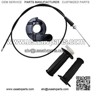 1 Set 7/8" (22mm) Twist Throttle Accelerator Handle Grips and 51" (130cm) Throttle Cable Fits for 90cc 110cc 50cc 125cc 250cc 150cc Dirt Bike Quad Mini Bike ATV(Black)