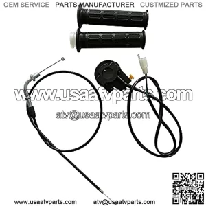 New Motorcycle Hand Grips+ Kill Switch+Throttle Cable compatible with 4 stroke 50cc-110cc engine parts Pit Dirt Bike ATV