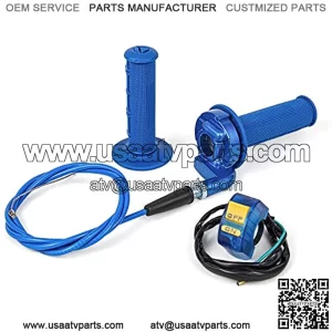 New 7/8" 22mm Twist Throttle Accelerator Handle Grips and Cable Set with Kill On Off Switch for 50cc 110cc 150cc 250cc Mini Bike ATV Quad Pit Bike Dirtbike