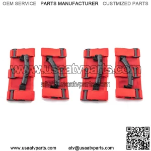 4Pcs UTV 1.5"-3" Roll Bar Red Grab Handle Grips For Honda Pioneer 500/700/1000 (For: More than one vehicle)