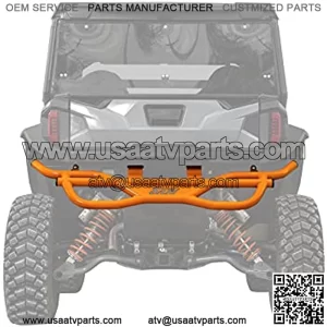 SuperATV Rear Bumper for 2016+ Polaris General 1000/2017+ 4 1000 | Made with 1.75" Heavy-Duty Steel Tubing | Orange | UV-Resistant Powder-Coated | Mounts Directly to Frame | Protects Rear End!