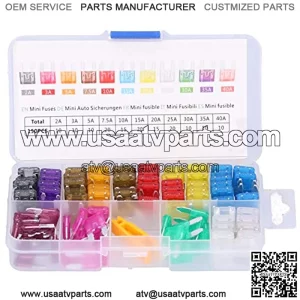 Fusibles de Coche para Coches, Barcos, Motocicletas, Camiones, Todoters, Vehculos Todo Ter, UTV, 150 Piezas, Surtido de Fusibles de Coche de Mini Cuchillas