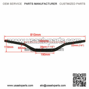 1 1/8" 28mm Handlebar Handle Bars For ATV Pit Dirt Bike Offroad Motorcycle Black