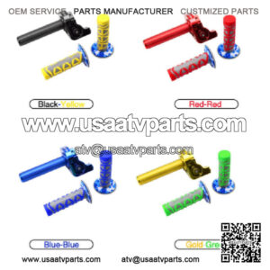 7/8" Rubber Hand Grip Handle Bar Throttle Grip Set Universal for Motorcycles ATV