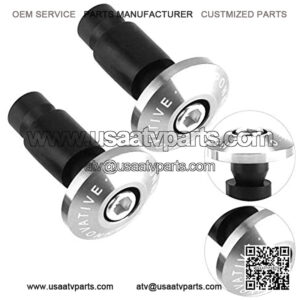 Motorcycle Bar End Handlebar Grips Cap, 1 Pair 22mm 7/8inch Motorcycle Handlebar End Slider Plug Caps for Racing ATV Offroad(sliver)