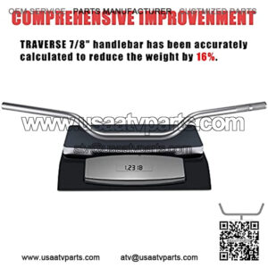 7/8" Handlebars 4 Pcs, Cold-Forged Cross Bar Off-Road Motorcycle Handlebars Tubes with Foam Pad and Rubber Grips for Yamaha, Suzuki,  & Kawasaki, Atv Race Bar (Titanium Grey)