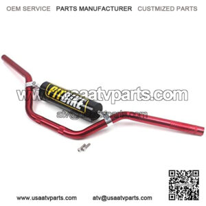 Handle Bar with Foam Pad 7/8" 22MM Handlebar Compatible with CRF YZF KXF KLX RMZ DRZ Pit Dirt Bike Motocross ATV Quad RED