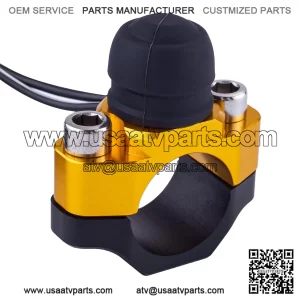 CNC Motorcycle ATV Water Proof Engine Start Stop Kill Switch Button for Electric Motorcycle Scooter Bike Modification Universal Parts with Mounting Backplate-Gold