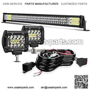 Led Light Bar 32 Inch 405W Spot Flood Offroad Driving Lights w/4" Pods Cube Auxiliary Led Work light Fit Truck Polaris RZR Trailer Tacoma Boat ATV UTV Polaris SUV Pickup