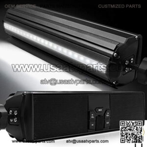 RE9-X Gen.3 Waterproof Bluetooth Motorcycle Stereo Speakers LED Soundbar 7/8-1.25 in. Handlebar Mount MP3 Music Player Audio Amplifier System ATV 4-Wheelers USB AUX FM Radio