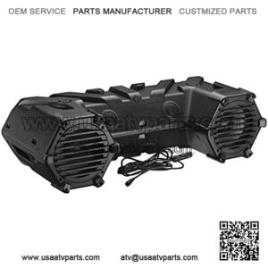 ATVB95LED UTV ATV Speakers - Weatherproof, ATV Soundbar, 8 Inch Speakers, 1.5 Inch Tweeters, Amplified, Wired Remote for Bluetooth Connectivity, LED Light Bar, Storage Compartment