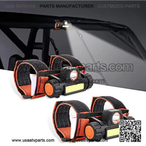 2PCS Universal Roll Bar Mount LED Light, Klutchtech Interior Dome Light Work Light for UTV ATV Polaris RZR Golf Car Truck Off-Road Pickup Boat-Orange