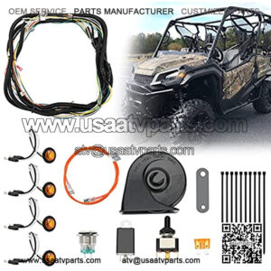 UTV/ATV Turn Signal Kit, Universal Street Legal With Toggle Switch and Horn Kit Amber LED Easy Installation Compatible With Pioneer, RZR, Can-Am, Kawasaki