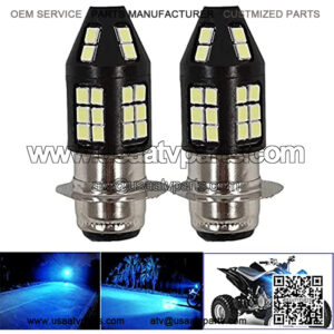 Motorcycle Headlight Bulb, P15D H6M Replacement LED Ice Blue 360Beam Lights For Yamaha ATVS YFM350 400 450 660 700 Reaptor