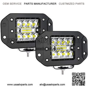 Flush Mount Led Work Lights 2PCS 42W LED Light Pods Upgraded Spot Flood Combo Beam Driving Light Backup Light for for Golf Cart Trucks Tractor SUV 4x4 ATV UTV