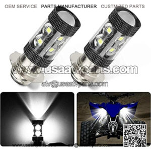 Motorcycle 2 x 80W H6 Super White Bright LED Headlights Bulbs Upgrade For ATVS YFM YFS YFZ Bruin YFM350 200 350 400 450 660 700 Raptor Blaster 200 Banshee Motorbike motocross