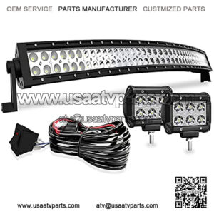 LED Light Bar BENE VIOLET 42 Inch 240W Spot Flood Combo Light Bar 2Pcs 4 Inch 18W Spot LED Cubes Lights with 3-Leads Wiring Kits for Trucks Polaris ATV UTV Jeep Boats