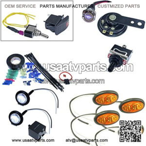 ATV UTV Turn Signal Kit - Oval Surface Mount LEDs (Horn & Install Kit, Toggle Switch)