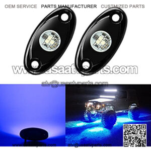 2 Pods LED Rock Lights, Ampper Waterproof LED Neon Underglow Light for Car Truck ATV UTV SUV Offroad Boat Underbody Glow Trail Rig Lamp (Blue)