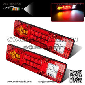 19 LED Red Amber White Integrated Trailer Tail Lights Bar 12V Turn Signal Running Lamp for Trailer UTV UTE RV ATV Truck 2PCS,5% coupon applied at checkout,with coupon