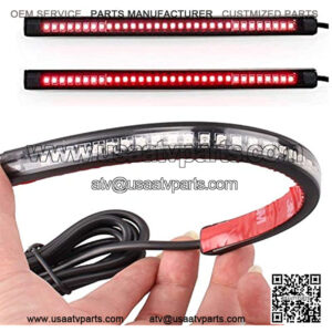 Universal 32 LED Light Strip,Tail Trailer Brake Stop Turn Signal 3528 SMD 8" Flexible LED License Plate Lights for Motorcycle Bike ATV Car RV SUV
