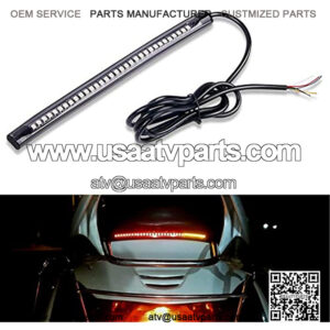 32 LED 8 Flexible License Plate Light Strip Tail Brake Stop Turn Signal Light Universal for Harley Motorcycle Bike ATV Car SUV, 2 Years Warranty