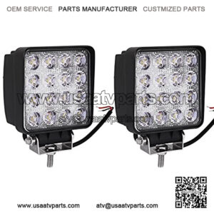 LED Light Bar 2Pcs 4inch 48W Square LED Pod Light Flood Light Off Road Light Led Fog Light Truck Light Driving Light Boat Light Pickup SUV ATV UTV Waterproof