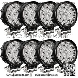 Round Led Pod Light 8PCS Offroad Lights,4.5 Inch Spot Lights for Trucks, 42W Waterproof Led Tractor Lights Fog Led PoDriving for Off Road ATV UTV Boat Rv