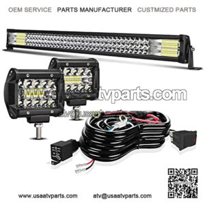 Led Light Bar 32 Inch 405W Spot Flood Offroad Driving Lights w/4" Pods Cube Auxiliary Led Work light Fit Truck Trailer Tacoma Boat ATV UTV SUV Pickup