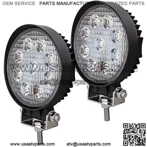 2Pcs 4 Round Led Work Light Bar 27W 2200LM Driving Pods Spot Beam Work Lamp For Off-Road Suv Boat 4X4 Jeep JK 4WD Truck 12V-24V