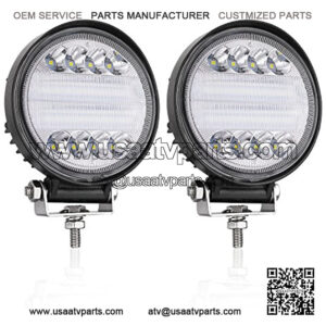 Round LED Pods 5 inch, AKD Part 96w Light Bar Pods Off Road Driving Light Combo Work Light Fog Lights for Trucks ATV UTV SUV Pickup Boat Motor